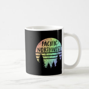 Pacific Northwest Rainbow Weathered Design Hiking Coffee Mug