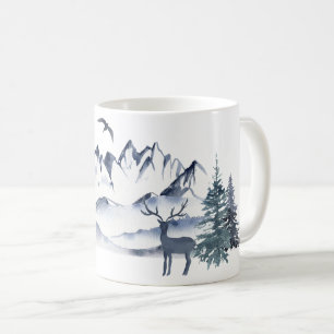 Pacific Northwest Rocky Mountains and Deer Coffee Mug