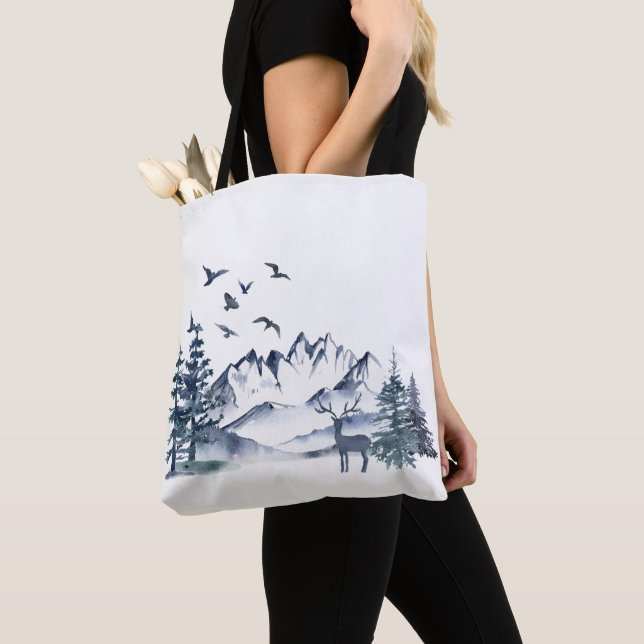 Pacific Northwest Rocky Mountains Tote Bag (Close Up)