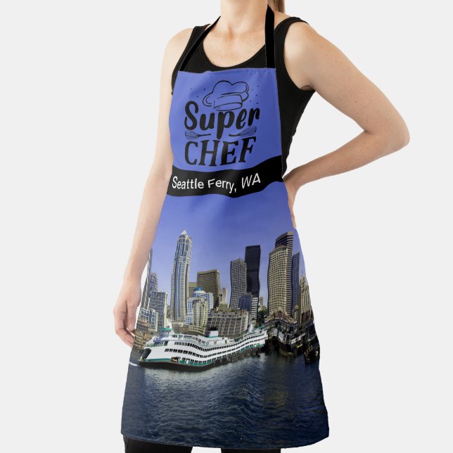 Pacific Northwest Seattle Ferry Super Chef Long Apron (Insitu)