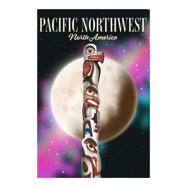 Pacific Northwest Totem pole travel poster (Front)