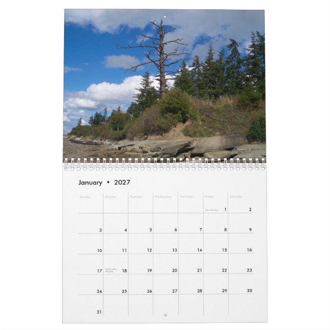 Pacific Northwest Trees and Forests Calendar (Jan 2027)