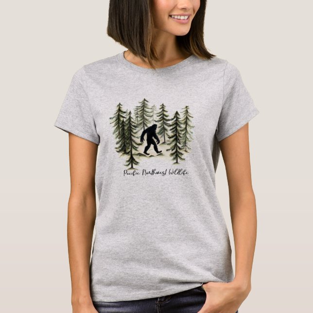 Pacific Northwest Wildlife Big Foot Sasquatch T-Shirt (Front)
