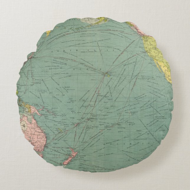 Pacific Ocean 9 Round Cushion (Front)