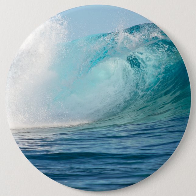 Pacific ocean big wave breaking button (Front)