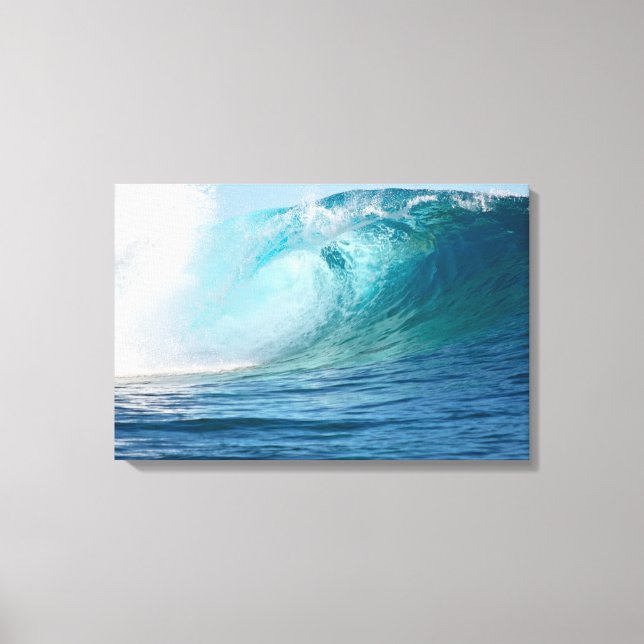 Pacific ocean big wave breaking canvas print (Front)