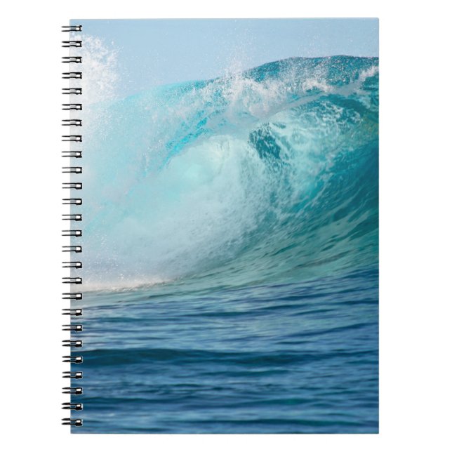 Pacific ocean big wave breaking notebook (Front)