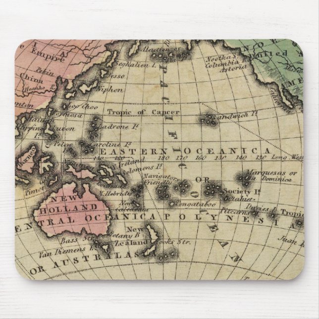 Pacific Ocean, British Islands Mouse Pad (Front)