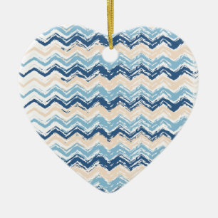 Pacific Ocean Chevron Pattern Ceramic Tree Decoration