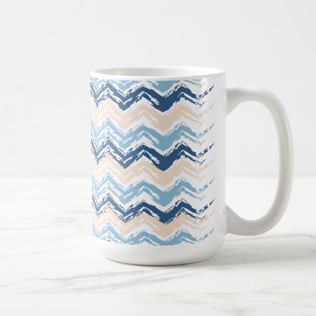 Pacific Ocean Chevron Pattern Coffee Mug (Right)