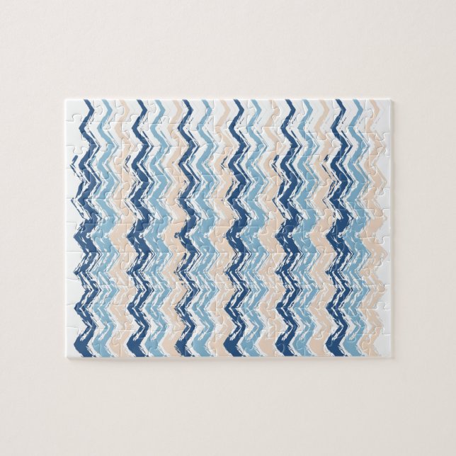 Pacific Ocean Chevron Pattern Jigsaw Puzzle (Horizontal)