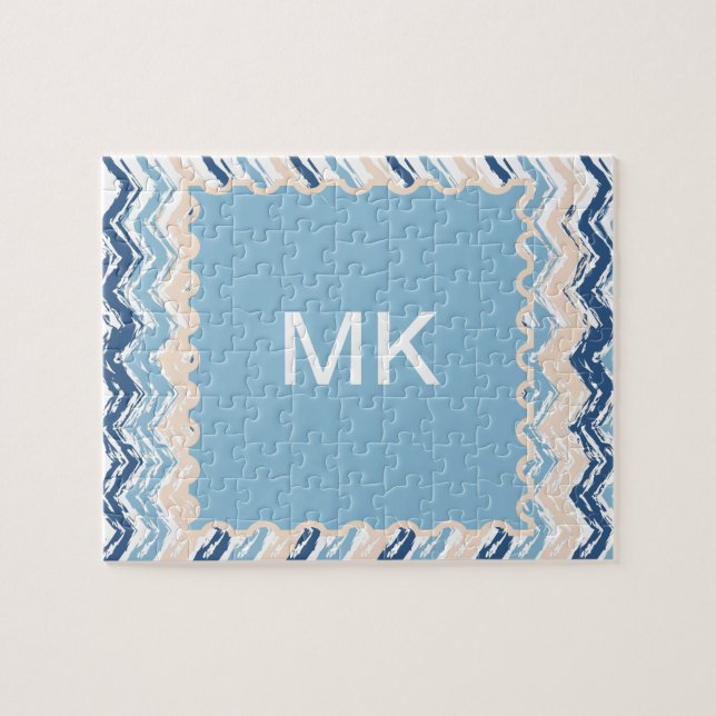 Pacific Ocean Chevron Pattern Jigsaw Puzzle (Horizontal)