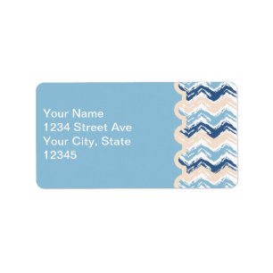 Pacific Ocean Chevron Pattern Label