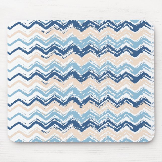 Pacific Ocean Chevron Pattern Mouse Pad (Front)