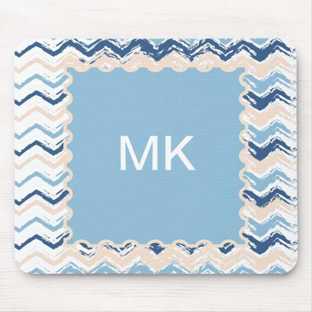 Pacific Ocean Chevron Pattern Mouse Pad (Front)