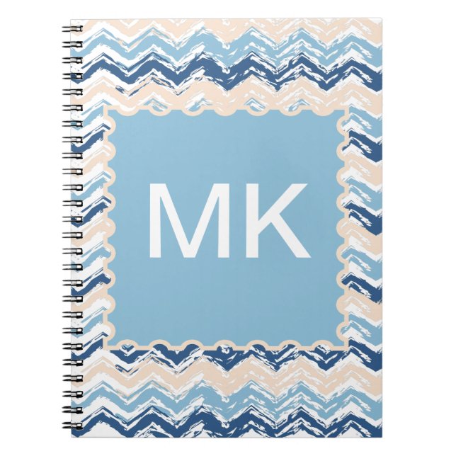 Pacific Ocean Chevron Pattern Notebook (Front)