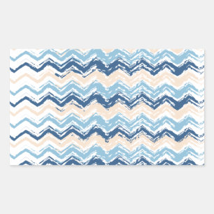 Pacific Ocean Chevron Pattern Rectangular Sticker