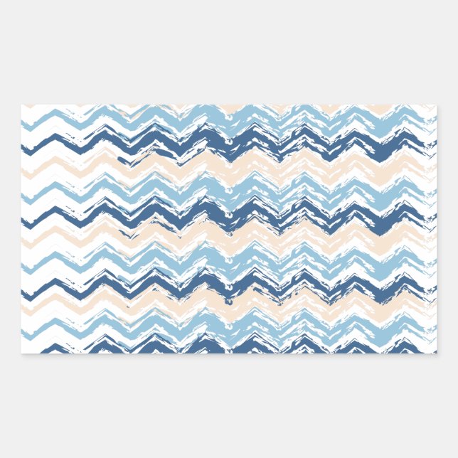 Pacific Ocean Chevron Pattern Rectangular Sticker (Front)