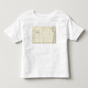 Pacific Ocean Engraved Map Toddler T-Shirt