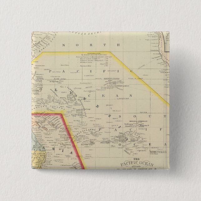 Pacific Ocean including Oceania 15 Cm Square Badge (Front)