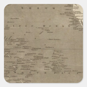 Pacific Ocean Map by Arrowsmith Square Sticker