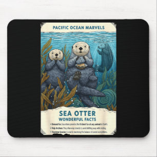 Pacific ocean marvels sea otter wonderful facts mouse pad