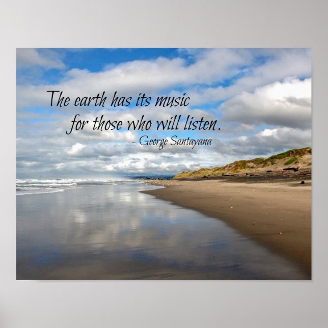 Pacific Ocean Reflections - Inspirational Quote Poster (Front)