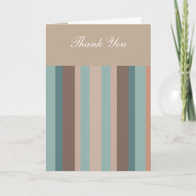 Pacific Ocean Stripes Thank You Card (Front)