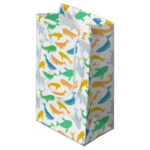 Pacific Ocean Whale Nautical Watercolor Small Gift Bag