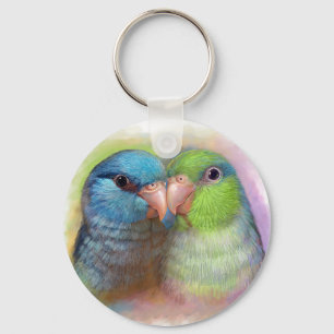 Pacific parrotlet parrot realistic painting key ring