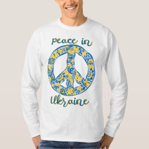 Pacific peace sign quote in Ukrainian flag colours T-Shirt