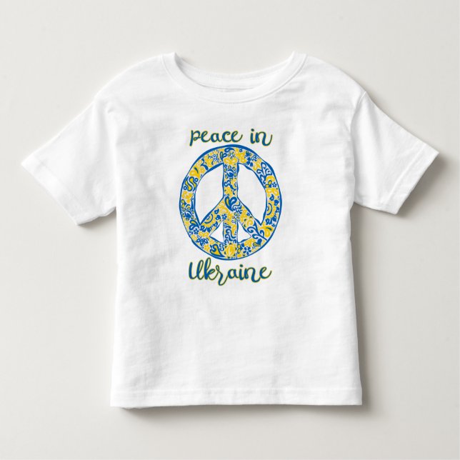 Pacific peace sign quote in Ukrainian flag colours Toddler T-Shirt (Front)