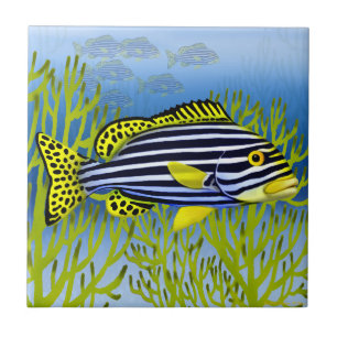 Pacific Reef Oriental Sweetlips Fish Tile