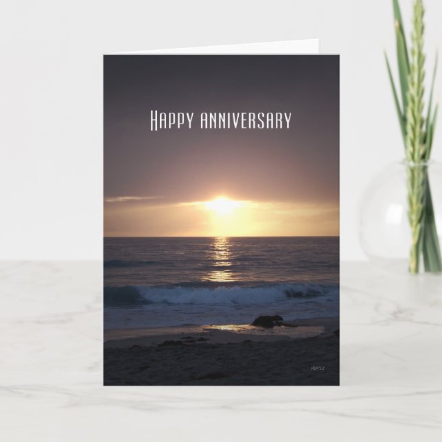 Pacific Sunset, Happy Anniversary Card (Front)