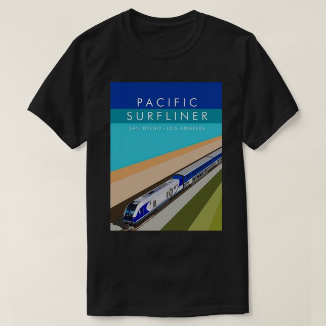 Pacific Surfliner Poster T-Shirt (Design Front)