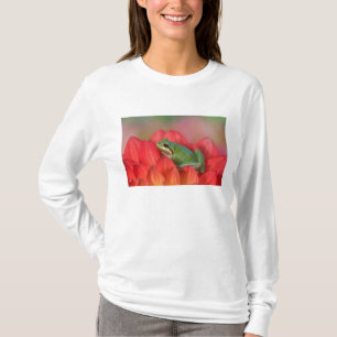 Pacific tree frog on flowers in the garden T-Shirt