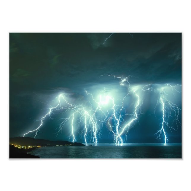 Pacifica lightning storm photo print (Front)