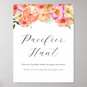 Pacifier Hunt Baby Shower Game Sign
