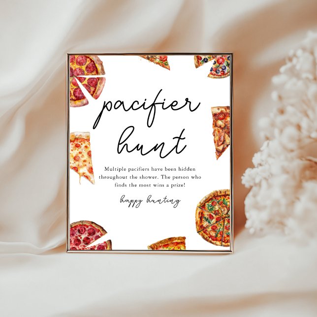 Pacifier hunt Pizza baby shower game Poster (Creator Uploaded)
