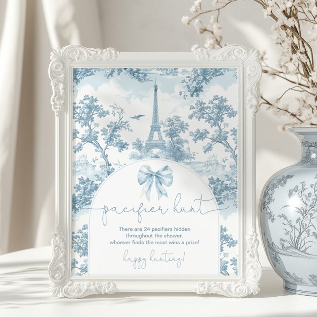 Pacifier hunt Toile de Jouy Bonjour bebe Poster (Creator Uploaded)