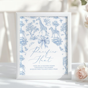 Pacifier Hunt Toile de Jouy Safari animals Poster