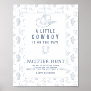  Pacifier hunting Cowboy Baby shower game Poster