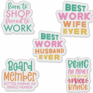 Pack Bundle Set of Funny Office Sticker Quotes