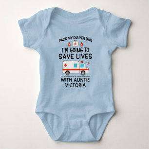 Pack Diapers I'm Going To Save Lives With Auntie Baby Bodysuit