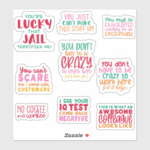 Pack Funny Office work Sticker gifts coworkers