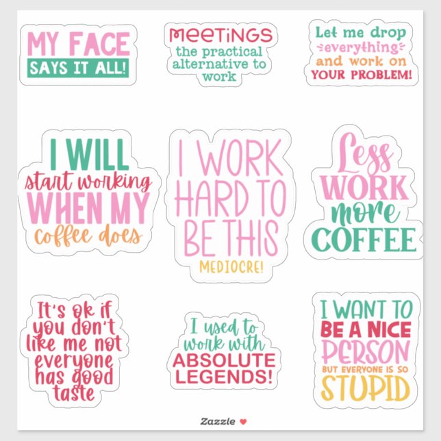  Pack  Funny Office work Sticker inspirational (Sheet)
