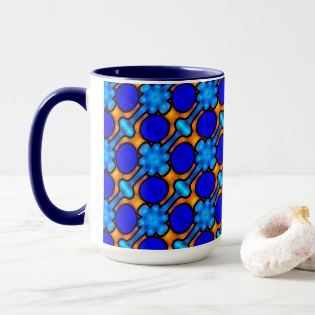 Pack MUG Jimette Design blue and orange (With Donut)
