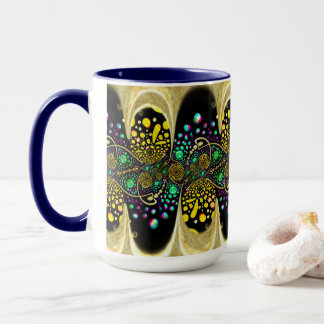 Pack MUG Jimette Design turquoise and yellow