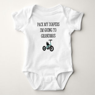 Pack My Diapers I'm Going To Grandma's Bike Baby Bodysuit