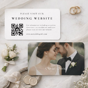 Pack of 100 Elegant QR Code Wedding Website Card